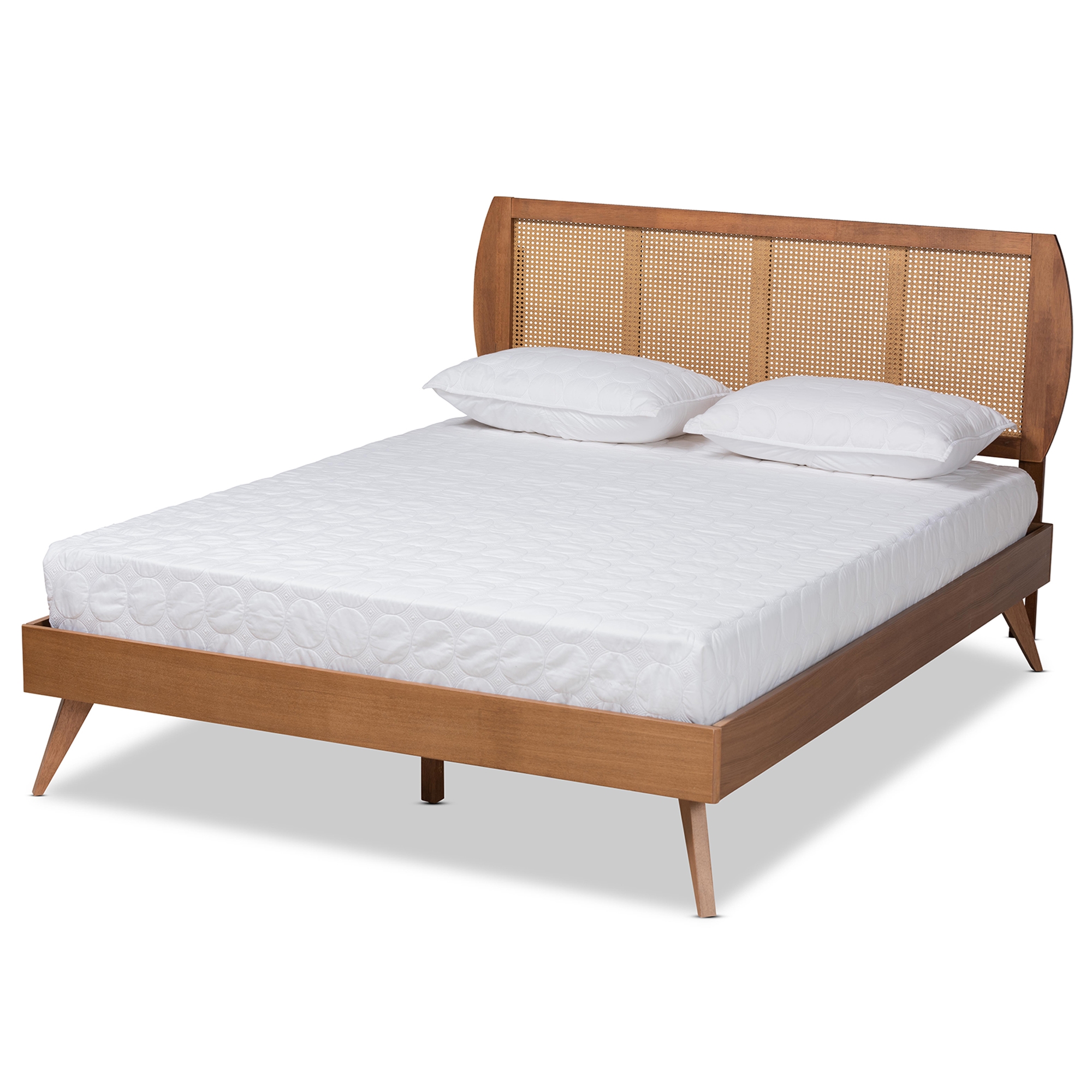 Full size deals walnut bed